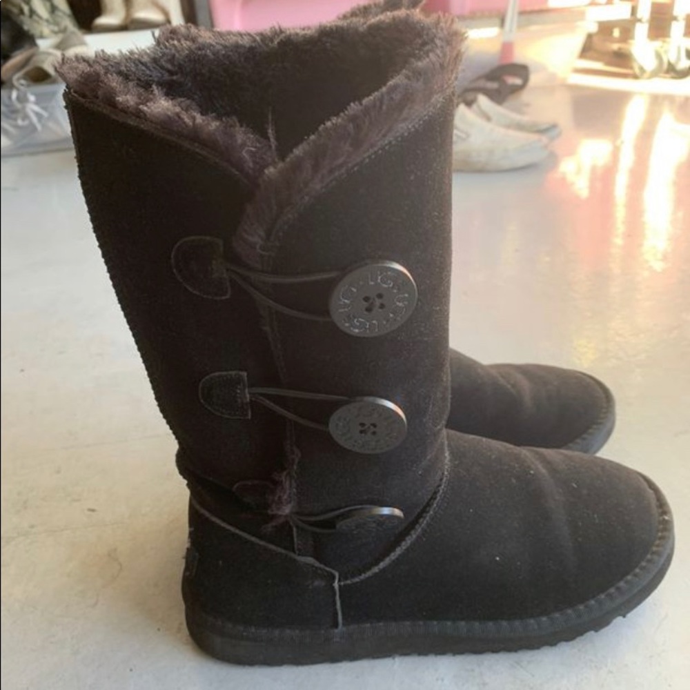 Black buttoned up uggs